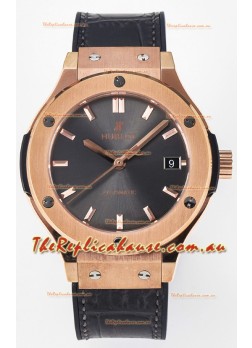 Hublot Super Clone Classic Fusion Rose Gold 38MM 1:1 Mirror Replica Watch Grey Dial