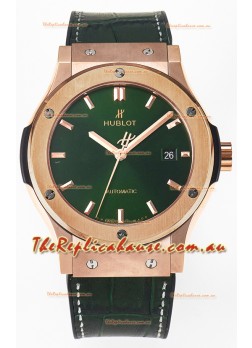 Hublot Super Clone Classic Fusion Rose Gold 42MM 1:1 Mirror Replica Watch Green Dial