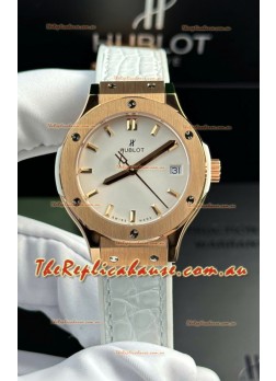 Hublot Super Clone Classic Fusion Rose Gold 33MM 1:1 Mirror Replica Watch White Dial