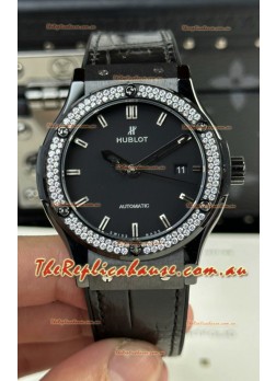 Hublot Classic Fusion Ceramic Swarovski Crystals Bezel 42MM Swiss Replica Watch