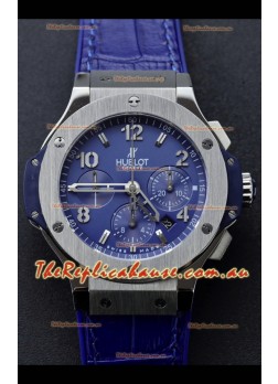 Hublot Super Clone Big Bang Edition Watch in Titanium Casing Blue Dial 1:1 Mirror Replica