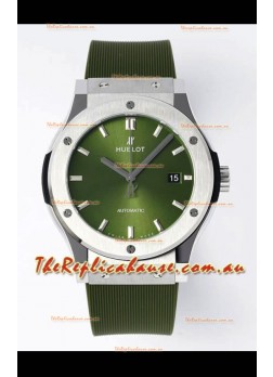 Hublot Classic Fusion Steel Green Dial 42MM Swiss Replica Watch 1:1 Mirror Quality
