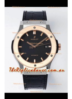 Hublot Classic Fusion Two Tone Black Dial 42MM Swiss Replica Watch 1:1 Mirror Quality
