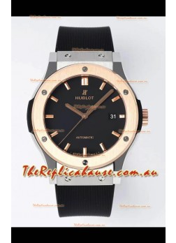 Hublot Classic Fusion Two Tone Black Dial 42MM Swiss Replica Watch 1:1 Mirror Quality