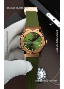 Hublot Super Clone Classic Fusion Titanium Rose Gold Green Dial 42MM Watch