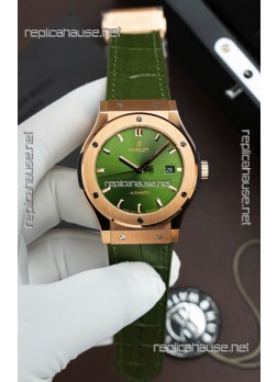 Hublot Super Clone Classic Fusion Titanium Rose Gold Green Dial 42MM Watch