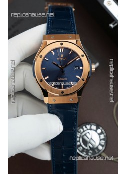 Hublot Super Clone Classic Fusion Titanium Rose Gold Blue Dial 42MM Watch