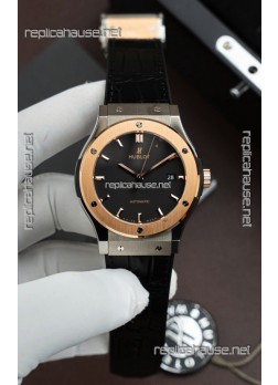 Hublot Super Clone Classic Fusion Titanium Two Tone Rose Gold Black Dial 42MM Watch