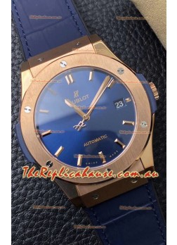 Hublot Classic Fusion 1:1 Mirror Replica Swiss Watch in 904L Steel Casing Blue Dial 42MM