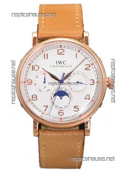 IWC Portofino Perpetual Calendar IW3446 Rose Gold White Dial Swiss Replica Watch 