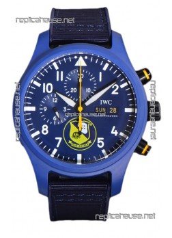 IWC Pilot's Chronograph Blue Angels Ceramic IW389109 1:1 Mirror Replica in Blue Dial