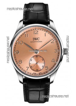 IWC Portugieser Automatic 40 IW358313 Pink Dial in Stainless Steel 1:1 Mirror Replica Watch 