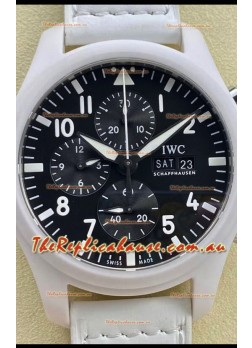 IWC Pilot's Chronograph Top Gun Ceramic IW389105 1:1 Mirror Replica in Black Dial