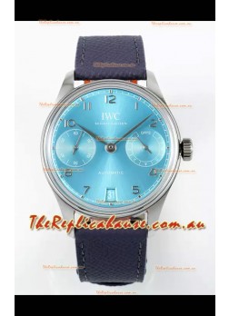 IWC Super Clone Portugieser Swiss 1:1 Mirror Replica Watch Turquoise Dial Steel Case Watch