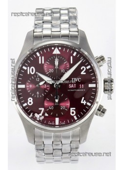 IWC Super Clone Pilot Chronograph Edition Red Dial Swiss Replica Watch 