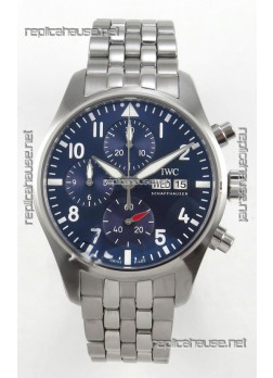 IWC Super Clone Pilot Chronograph Edition Blue Dial Swiss Replica Watch 