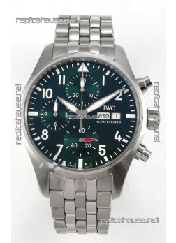 IWC Super Clone Pilot Chronograph Edition Green Dial Swiss Replica Watch 