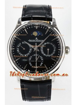 Jaeger LeCoultre Super Clone Master Ultra-Thin Perpetual Calendar Black Dial Watch