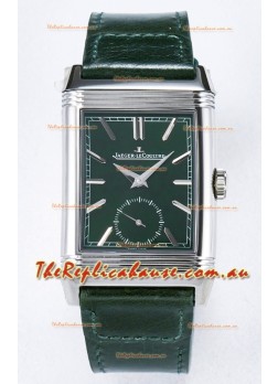 Jaeger-LeCoultre Reverso Super Clone DuoFace Green/White Steel Replica Watch 