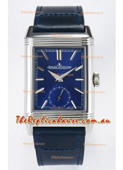 Jaeger-LeCoultre Reverso Super Clone DuoFace Blue/White Steel Replica Watch 