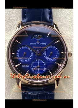 Jaeger LeCoultre Super Clone Master Ultra-Thin Perpetual Calendar Blue Dial Watch