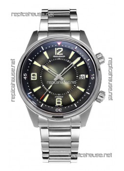 Jaeger LeCoultre Polaris Date Green Dial Steel Strap 1:1 Mirror Replica Watch 42MM