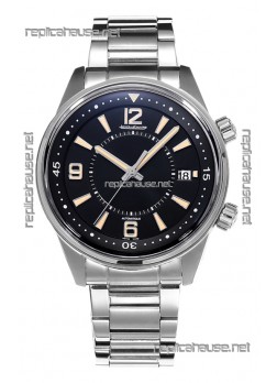 Jaeger LeCoultre Polaris Date Black Dial Steel Strap 1:1 Mirror Replica Watch 42MM
