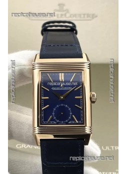 Jaeger-LeCoultre Reverso DuoFace Rose Gold Casing Watch Blue Dial in Swiss Automatic Movement