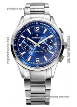 Jaeger LeCoultre Polaris Chronograph Stainless Steel Casing Blue Dial Swiss Replica Watch 