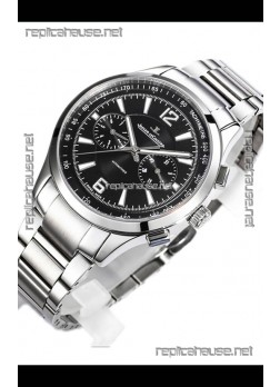Jaeger LeCoultre Polaris Chronograph Stainless Steel Casing Black Dial Swiss Replica Watch 