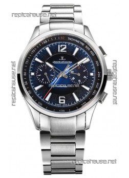 Jaeger LeCoultre Polaris Chronograph Stainless Steel Casing Blue Dial Swiss Replica Watch 