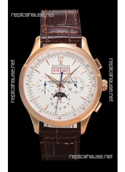 Jaeger LeCoultre Master Control Chronograph Calendar Rose Gold Swiss Replica Watch 