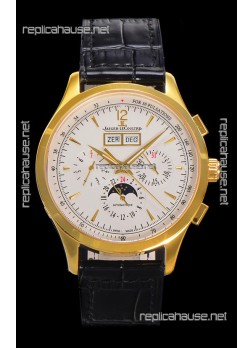 Jaeger LeCoultre Master Control Chronograph Calendar Yellow Gold Swiss Replica Watch 
