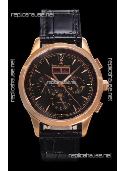 Jaeger LeCoultre Master Control Chronograph Calendar Rose Gold Swiss Replica Watch 