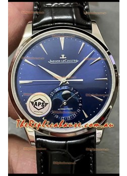 Jaeger LeCoultre Master Ultra Thin Moon Blue Dial 904L Steel 1:1 Mirror Replica Watch