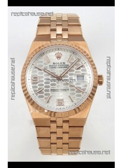 Rolex Land-Dweller 127335 Steel Honeycomb Rose Gold 40MM Swiss Replica Watch 