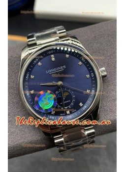Longines Master Collection Automatic Moonphase Blue Dial Swiss Replica Watch Steel Strap