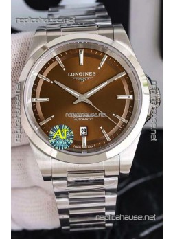 Longines Conquest Automatic Brown Dial Automatic Watch in Steel Casing