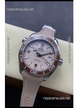 Omega Seamaster Planet Ocean 600M 43.50 MM Steel Casing with Beige Dial 1:1 Mirror Replica