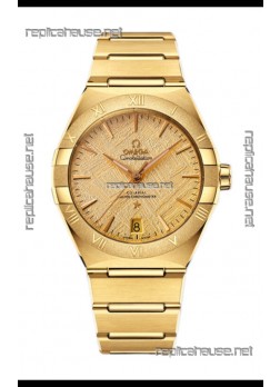 Omega Co-Axial Constellation Yellow Gold Meteorite Dial 1:1 Mirror Replica 41MM