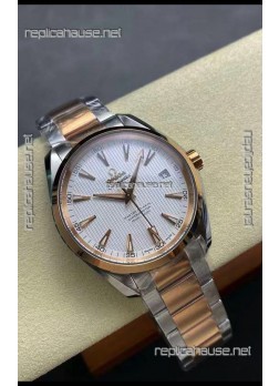Omega Aqua Terra 150M White Dial 904L Two Tone Rose Gold Casing 1:1 Mirror Replica 41MM 