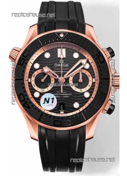 Omega Seamaster Co-Axial Master Chronograph Rose Gold Black Dial 44MM 1:1 Mirror Replica