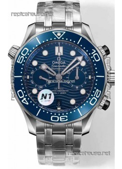 Omega Seamaster Co-Axial Master Chronograph Stainless Steel Blue Dial 44MM 1:1 Mirror Replica