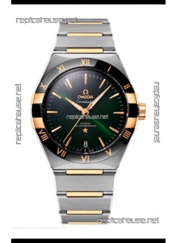 Omega Co-Axial Constellation Two Tone Black Green Dial 1:1 Mirror Replica 41MM