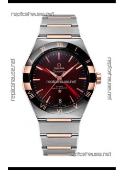 Omega Co-Axial Constellation Two Tone Black Burgundy Dial 1:1 Mirror Replica 41MM