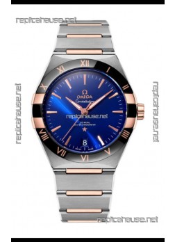 Omega Co-Axial Constellation Two Tone Blue Burgundy Dial 1:1 Mirror Replica 41MM