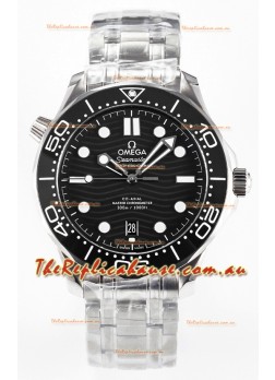 Omega Seamaster Super Clone 300M Master Chronometer Black Swiss 904L Steel Watch