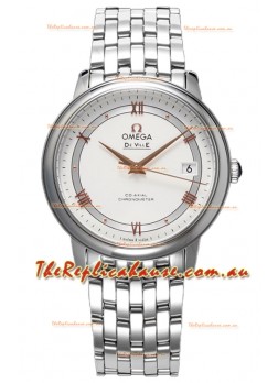 Omega De Ville Co-Axial Chronometer 36.8MM Swiss Replica Watch in White Dial