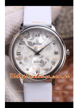 Omega De Ville Floral Dial Swiss Quartz Movement in Steel Casing 
