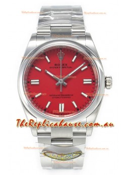 Rolex Oyster Perpetual Super Clone REF#126000 36MM Swiss Movement Swiss Replica Red Dial Swiss Replica